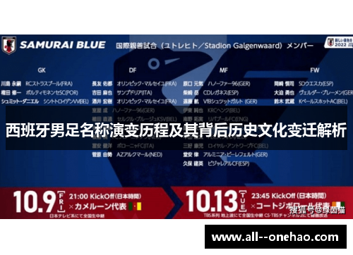 西班牙男足名称演变历程及其背后历史文化变迁解析